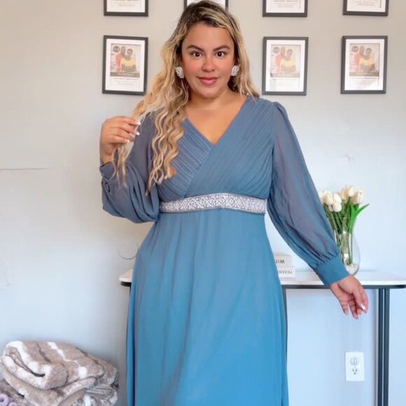 Formal Dresses for Women, Long Sleeve Evening Dress PLUS SIZE - Picture 1 of 16